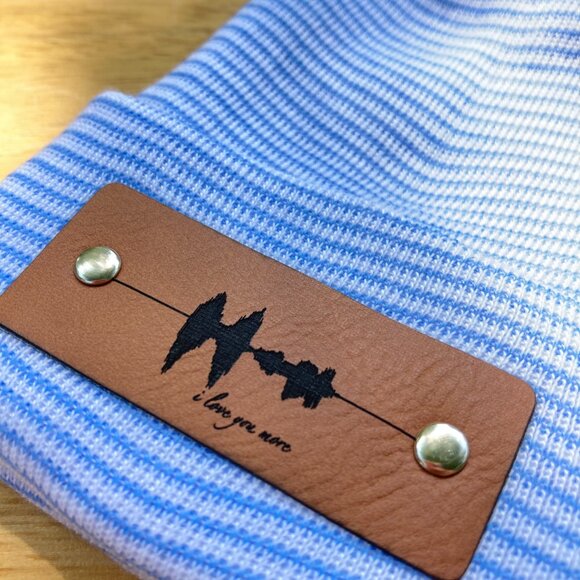 I Love You More Soundwave Newborn Baby Beanie - Blue - Premade - Picture 5 of 8